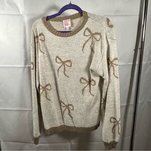 So Me - Ribbon Sweater - Tan - L - NWT